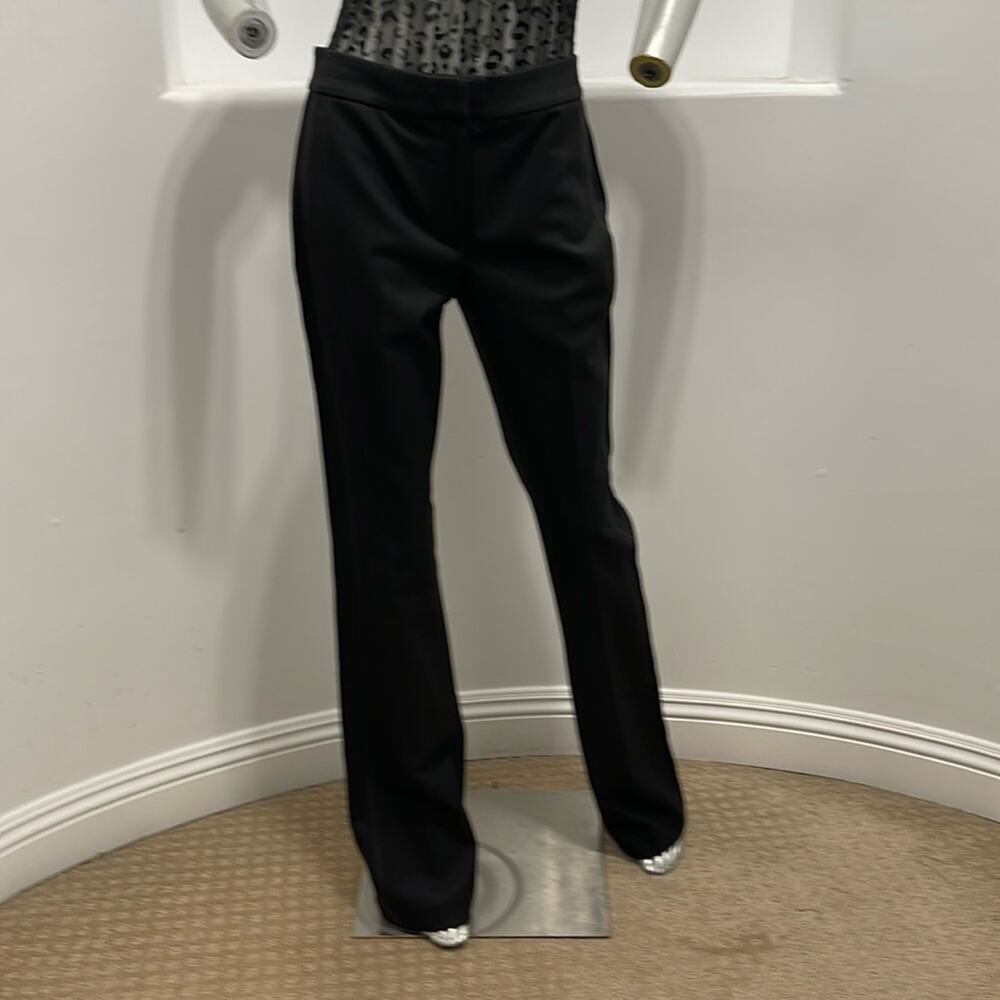 A.L.C. Slim  Straight Leg Mid  Rise Tuxedo Trouser  Pants in Black
